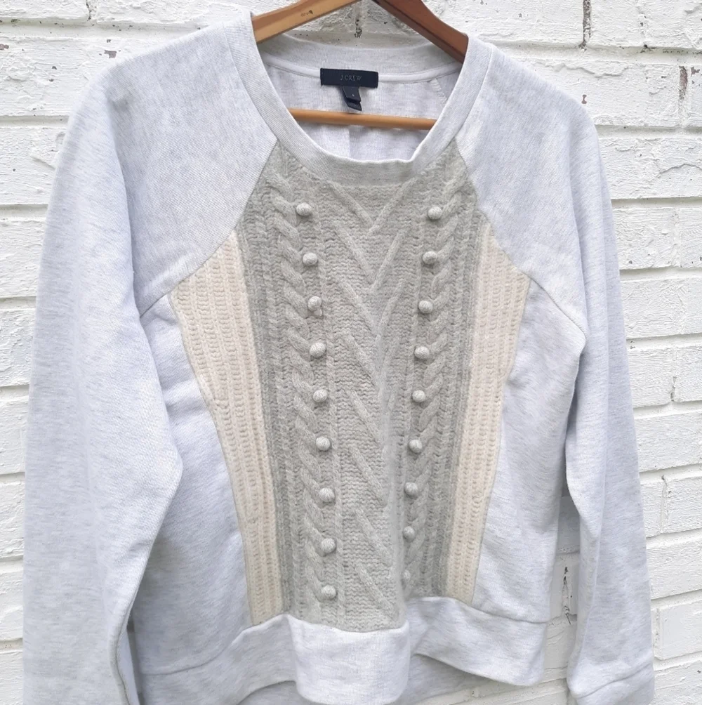 J. Crew Cable Pom Pom Sweatshirt size S